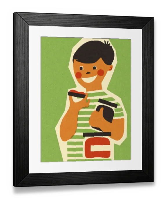 Framed Print : Happy Boy Holding a Jar Framed Print : Happy Boy Holding a Jar