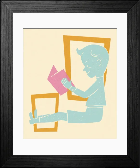 Framed Print : Boy Reading
