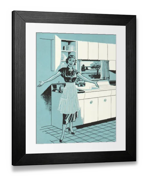 Framed Print : Homemaker in the Kitchen Framed Print : Homemaker in the Kitchen
