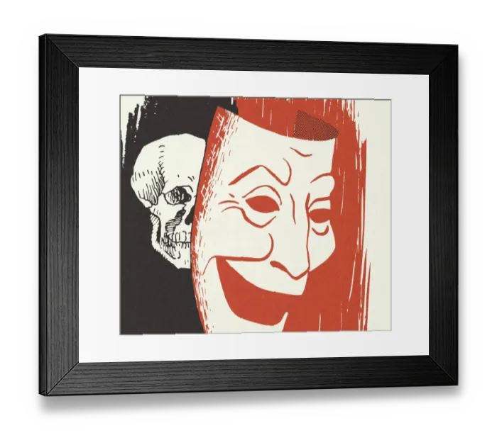 Framed Print : Skull and Mask