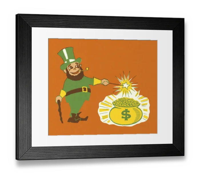 Framed Print : Leprechaun and a Pot of Gold