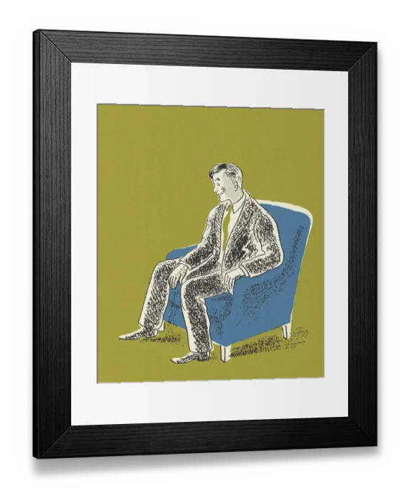 Framed Print : Man Sitting in an Armchair Framed Print : Man Sitting in an Armchair