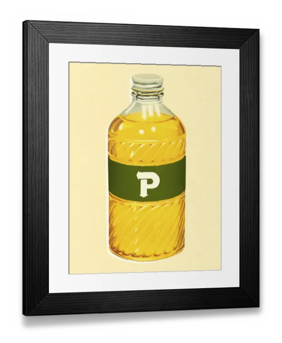 Framed Print : Glass Bottle of a Liquid Framed Print : Glass Bottle of a Liquid