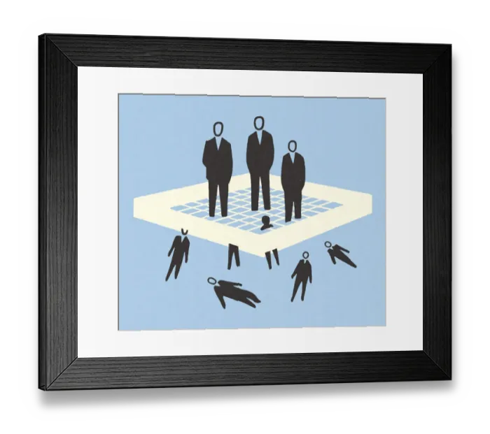 Framed Print : Businessmen Falling Under Framed Print : Businessmen Falling Under
