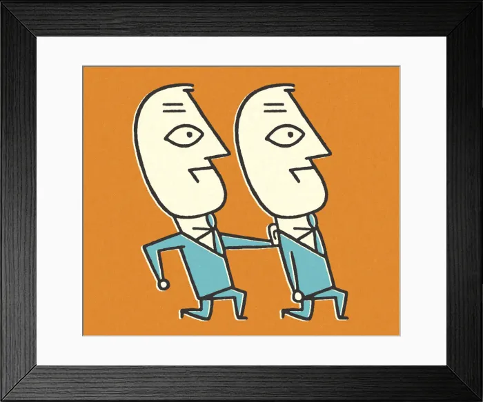 Framed Print : Two Businessmen in a Hurry Framed Print : Two Businessmen in a Hurry