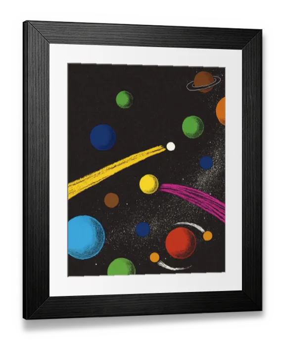 Framed Print : Planets in Outer Space