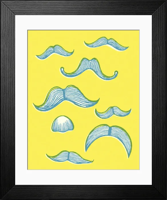 Framed Print : Variety of Mustaches