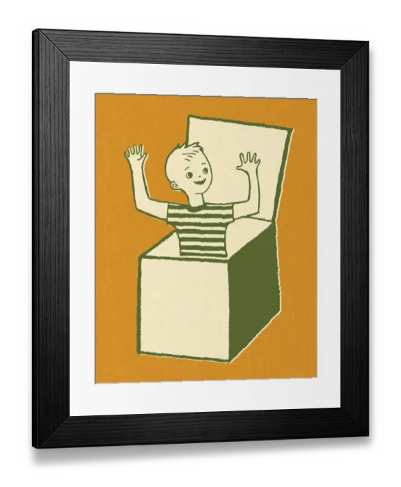 Framed Print : Boy in a Box Framed Print : Boy in a Box