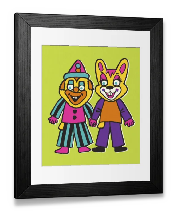 Framed Print : A Clown and a Rabbit