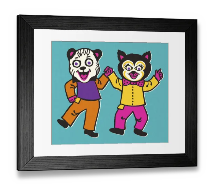 Framed Print : Two Animal Characters