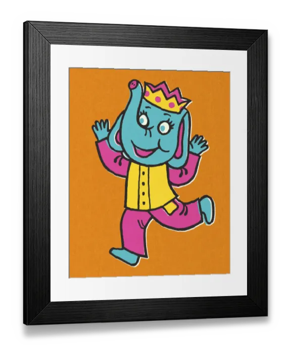Framed Print : Elephant Character Framed Print : Elephant Character