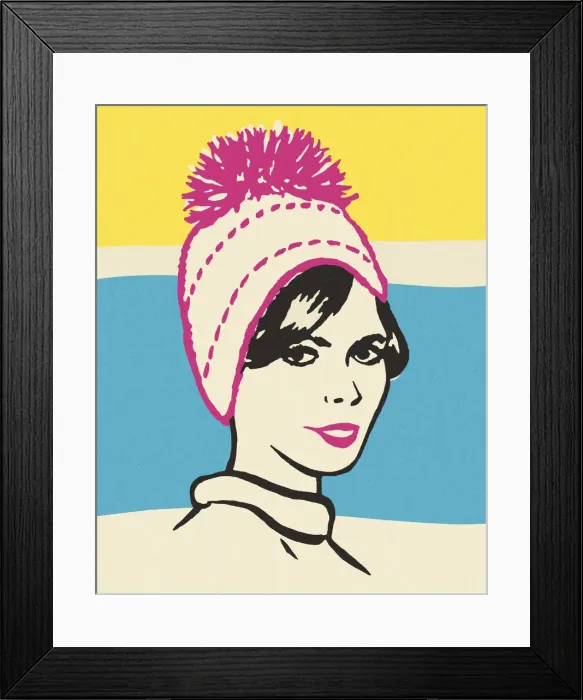 Framed Print : Woman Wearing a Knit Cap Framed Print : Woman Wearing a Knit Cap