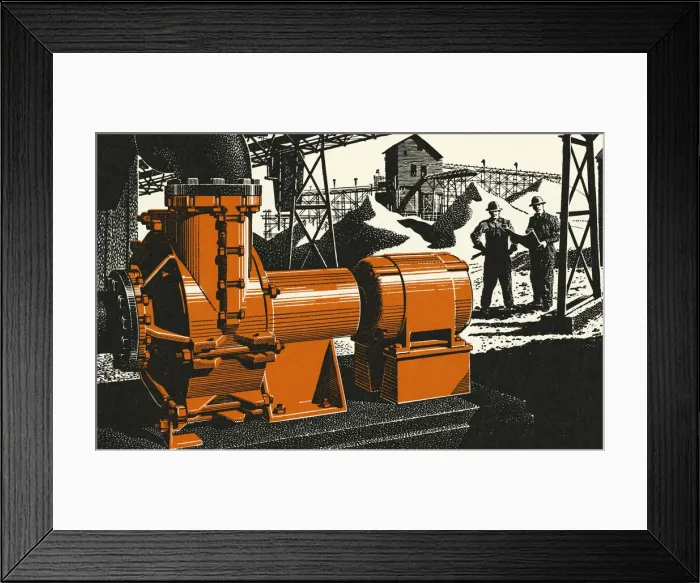 Framed Print : Orange Turbine Engine
