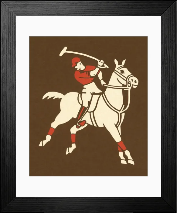 Framed Print : Polo Player Riding a Horse Framed Print : Polo Player Riding a Horse