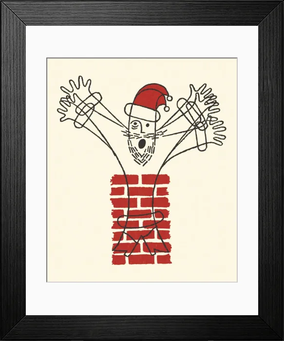 Framed Print : Santa Claus in a Chimney