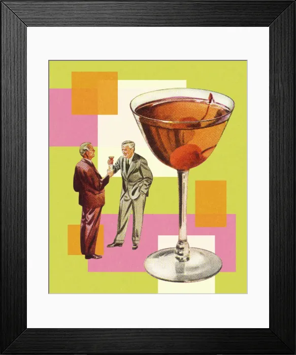 Framed Print : Two Businessmen and a Cocktail Framed Print : Two Businessmen and a Cocktail
