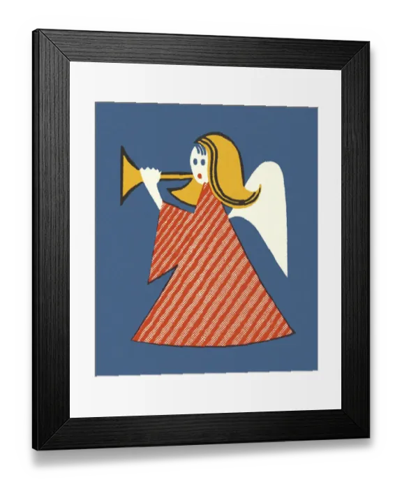 Framed Print : Angel Blowing a Horn Framed Print : Angel Blowing a Horn