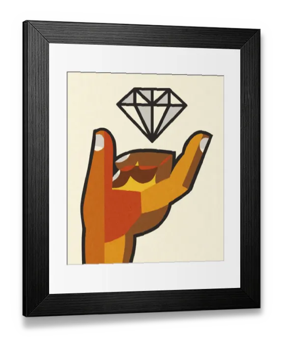 Framed Print : Hand and a Diamond Framed Print : Hand and a Diamond