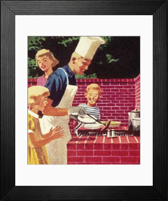 Framed Print : Family Barbecue Framed Print : Family Barbecue