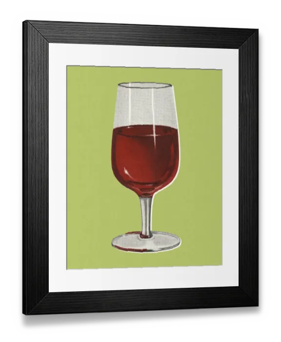 Framed Print : Wineglass With Red Wine