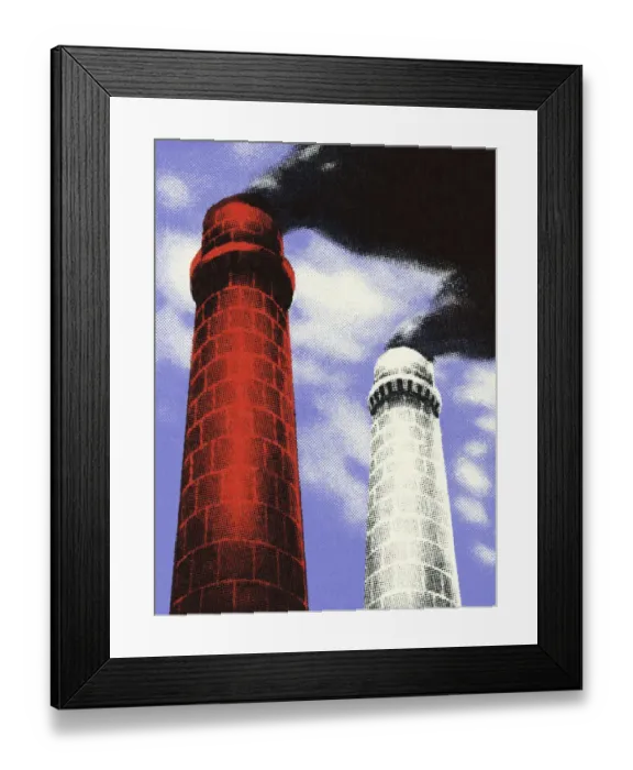 Framed Print : Two Smokestacks Framed Print : Two Smokestacks