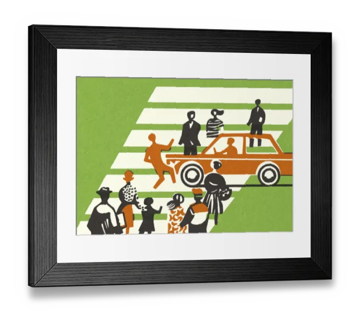 Framed Print : Car Hitting a Pedestrian Framed Print : Car Hitting a Pedestrian