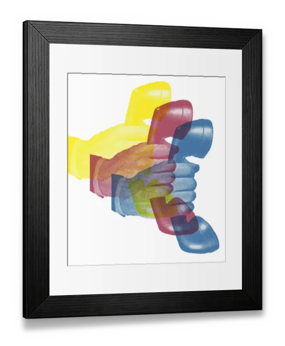 Framed Print : Three Telephone Handsets Framed Print : Three Telephone Handsets