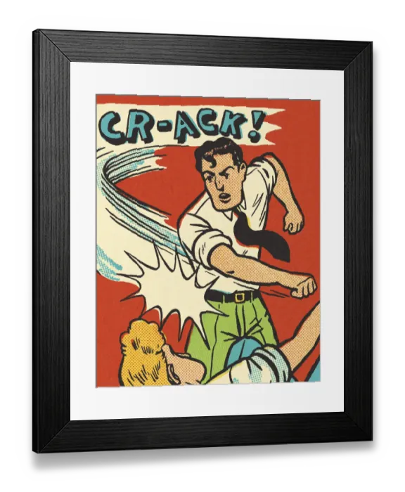Framed Print : Two Men in a Fist Fight Framed Print : Two Men in a Fist Fight