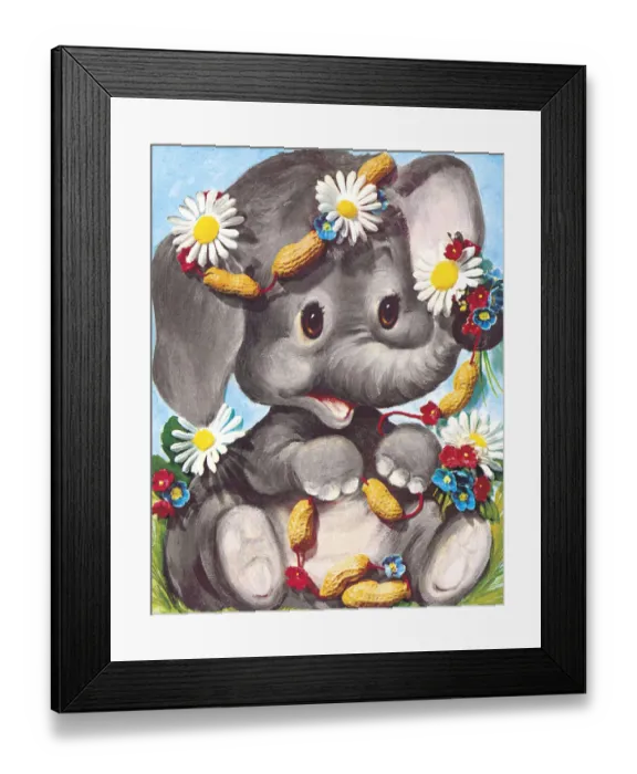 Framed Print : Happy Little Elephant Framed Print : Happy Little Elephant
