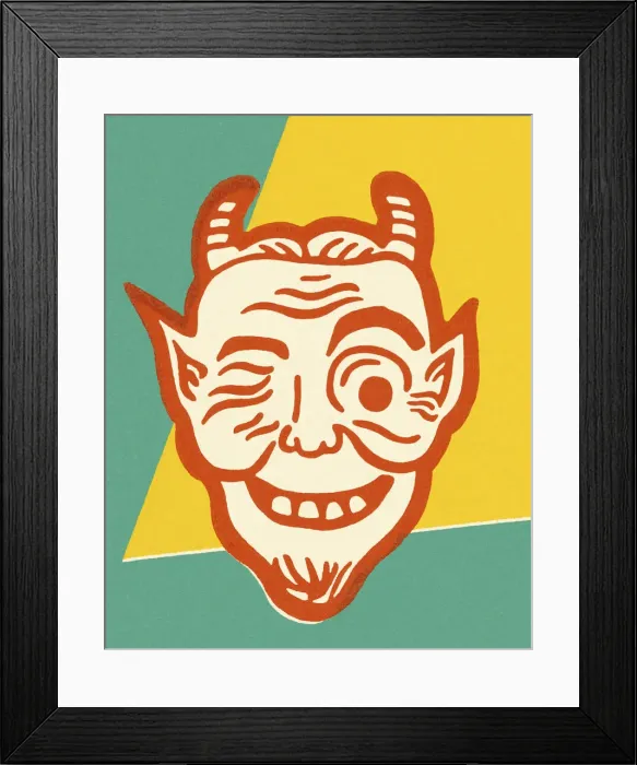 Framed Print : Winking Devil Framed Print : Winking Devil