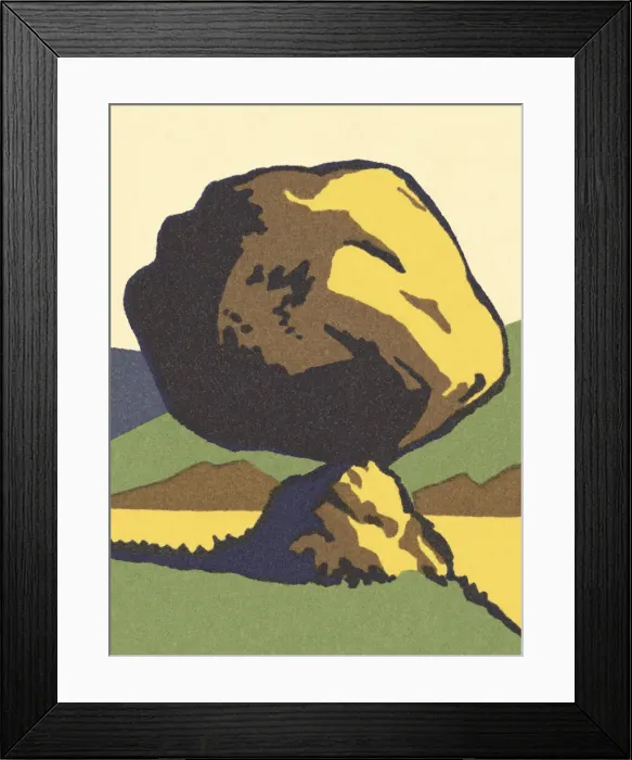 Framed Print : Boulder Balancing on a Rock Framed Print : Boulder Balancing on a Rock
