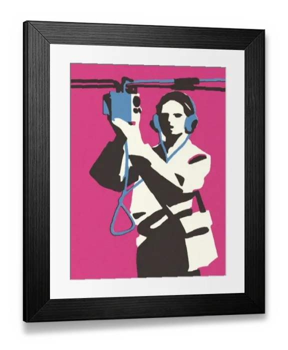 Framed Print : Man Listening to Headphones Framed Print : Man Listening to Headphones