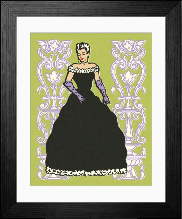 Framed Print : Woman Wearing a Formal Gown Framed Print : Woman Wearing a Formal Gown