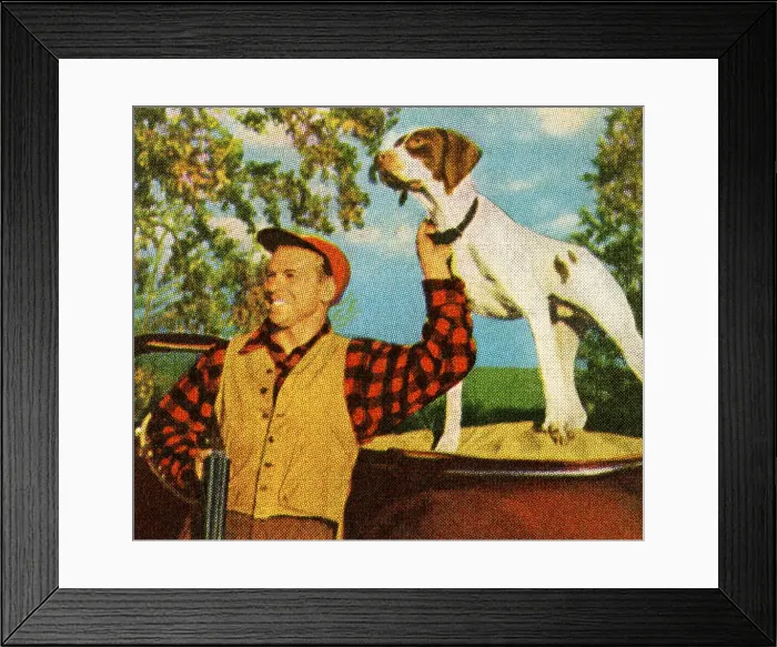 Framed Print : Hunter and His Hunting Dog Framed Print : Hunter and His Hunting Dog