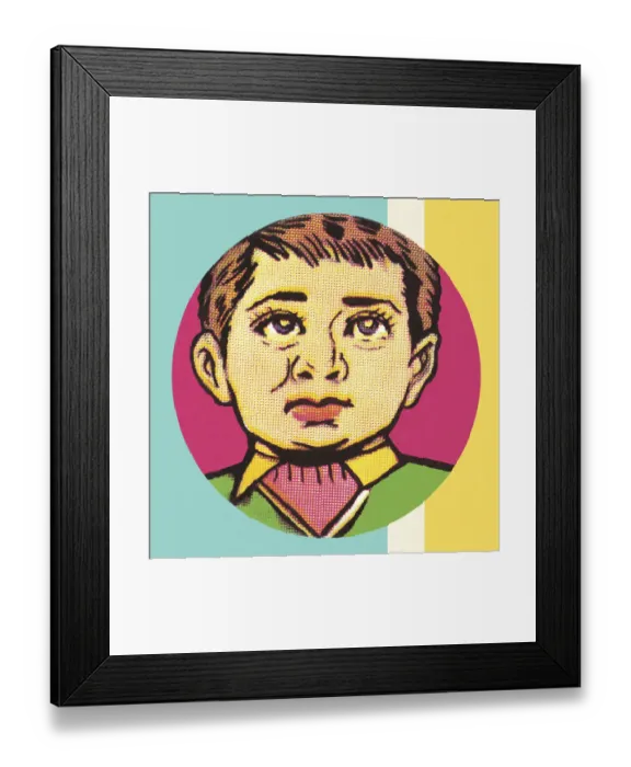 Framed Print : Boy with an Uneasy Expression Framed Print : Boy with an Uneasy Expression