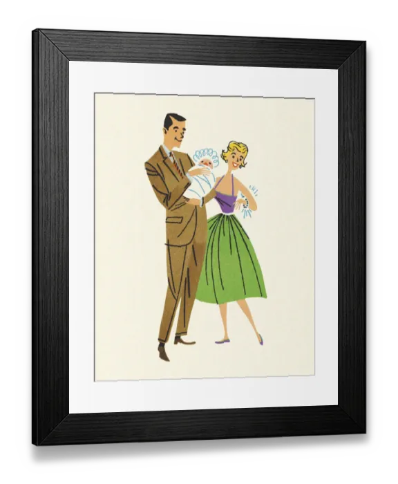 Framed Print : Couple with New Baby Framed Print : Couple with New Baby