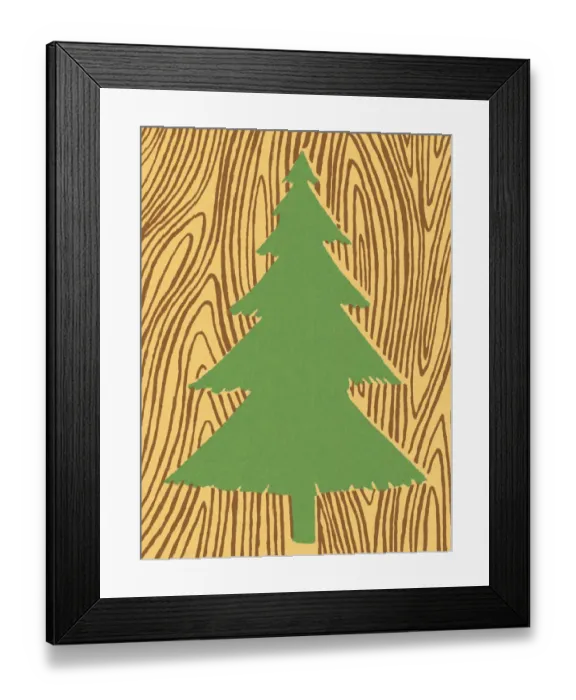 Framed Print : Evergreen Tree on Woodgrain Background Framed Print : Evergreen Tree on Woodgrain Background