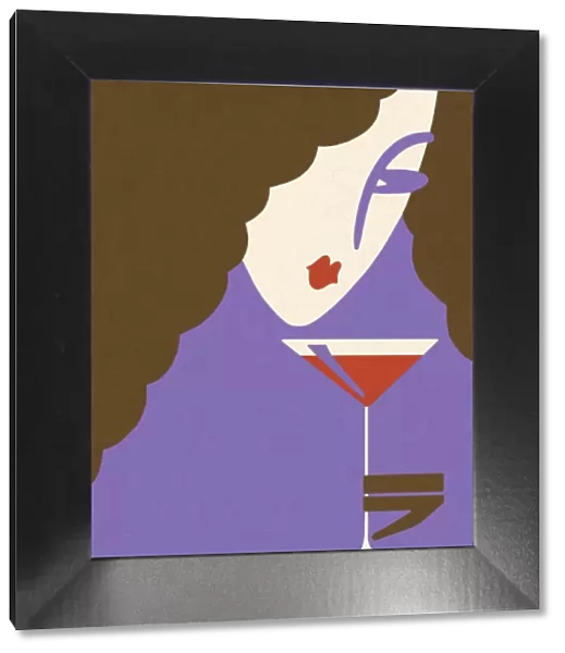 Woman Drinking a Martini