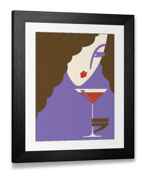 Framed Print : Woman Drinking a Martini Framed Print : Woman Drinking a Martini