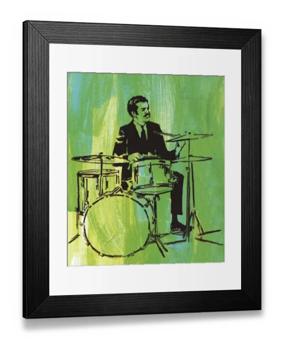 Framed Print : Man Playing a Drum Set Framed Print : Man Playing a Drum Set
