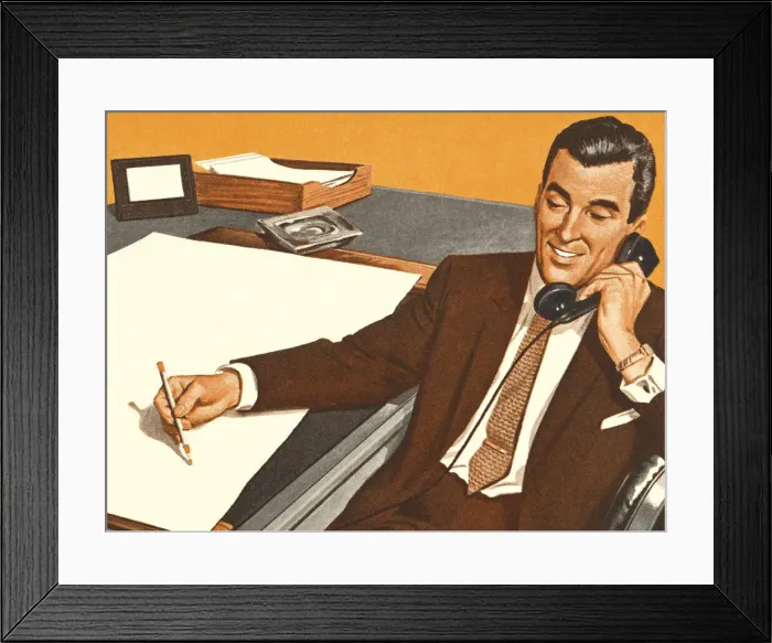 Framed Print : Businessman on the Telephone Framed Print : Businessman on the Telephone