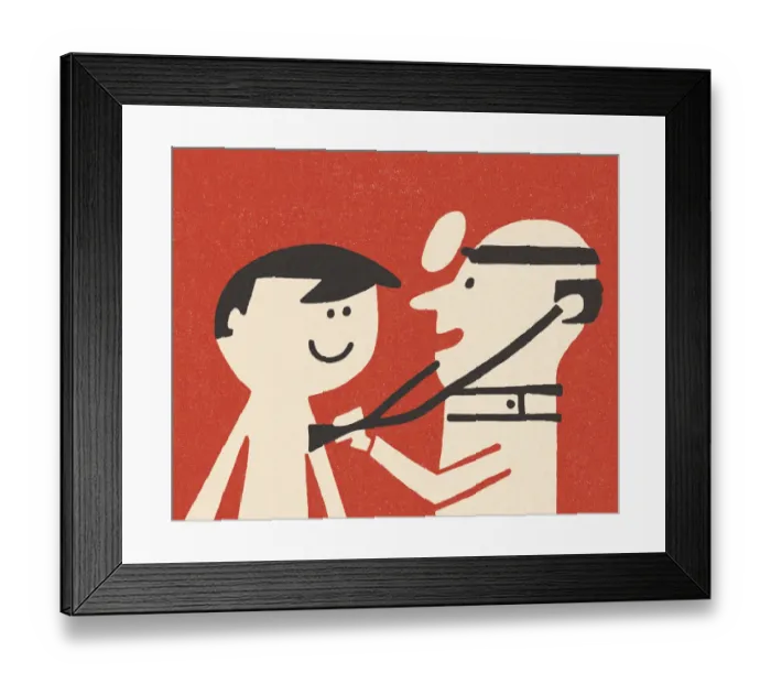 Framed Print : Boy Getting a Checkup from a Doctor Framed Print : Boy Getting a Checkup from a Doctor