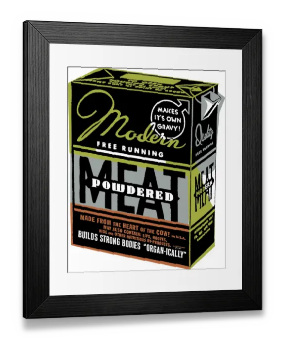 Framed Print : Box of Powdered Meat Framed Print : Box of Powdered Meat