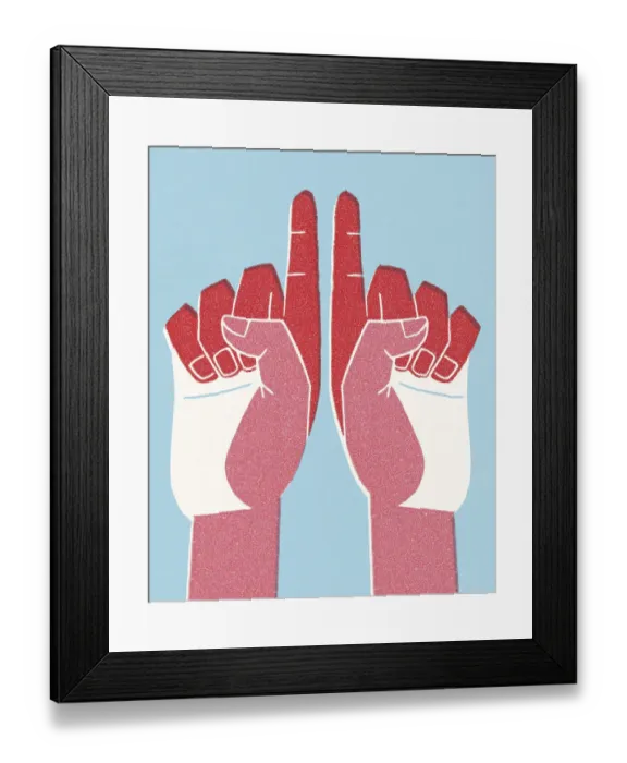 Framed Print : Two Hands Pointing Up