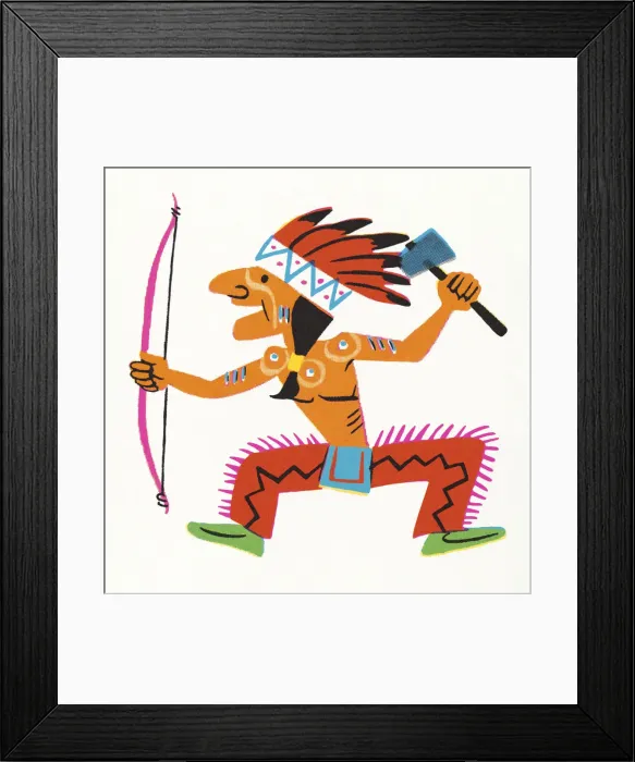 Framed Print : Warrior with a Hatchet and Bow Framed Print : Warrior with a Hatchet and Bow