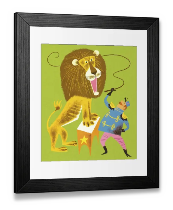 Framed Print : Lion Tamer and Lion Framed Print : Lion Tamer and Lion