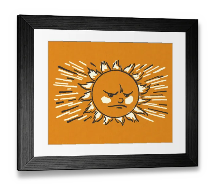 Framed Print : Angry Sun
