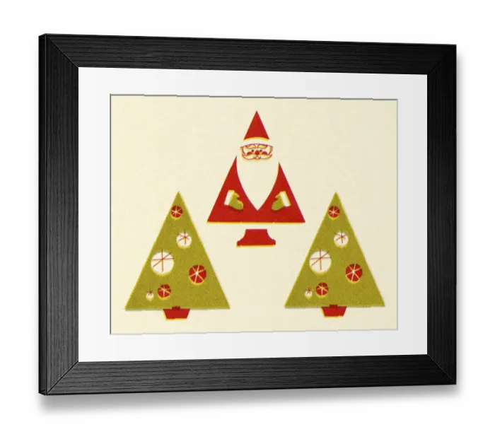 Framed Print : Two Christmas Trees and One Santa Claus Framed Print : Two Christmas Trees and One Santa Claus