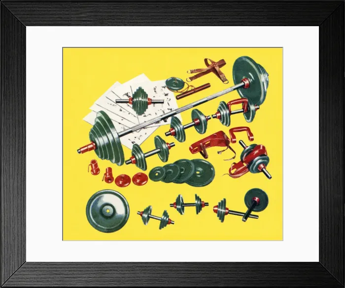 Framed Print : Weightlifting Equipment