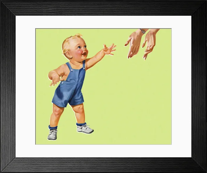 Framed Print : Toddler Reaching for His Parent Framed Print : Toddler Reaching for His Parent